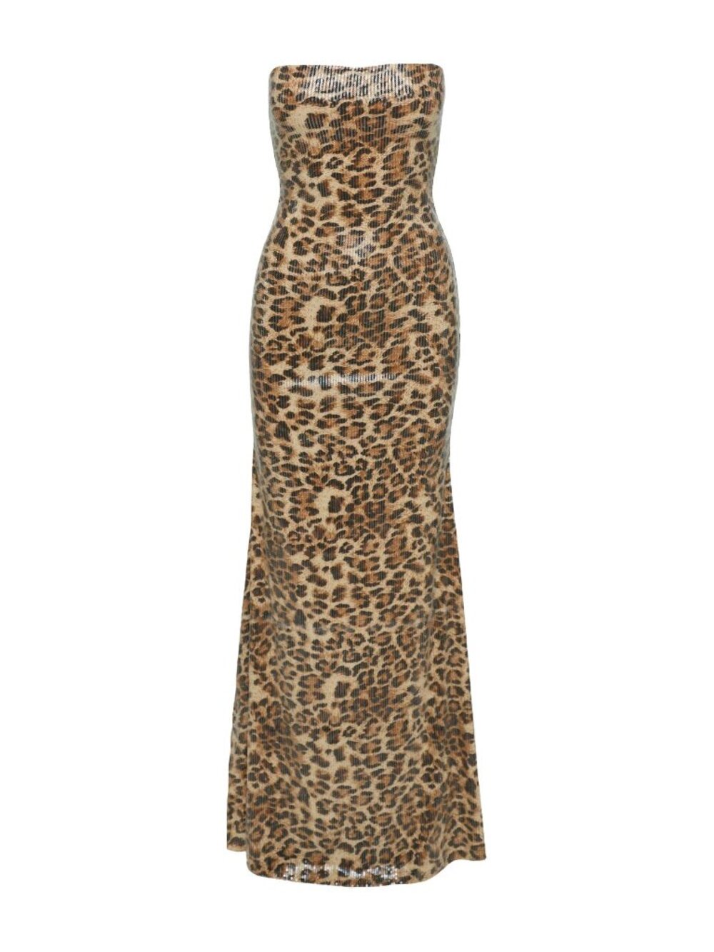 Princess Polly Exquise Strapless Maxi Dress Leopard Sequin Size 0